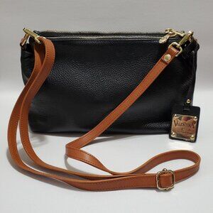 Valentina Italia Black Leather Crossbody